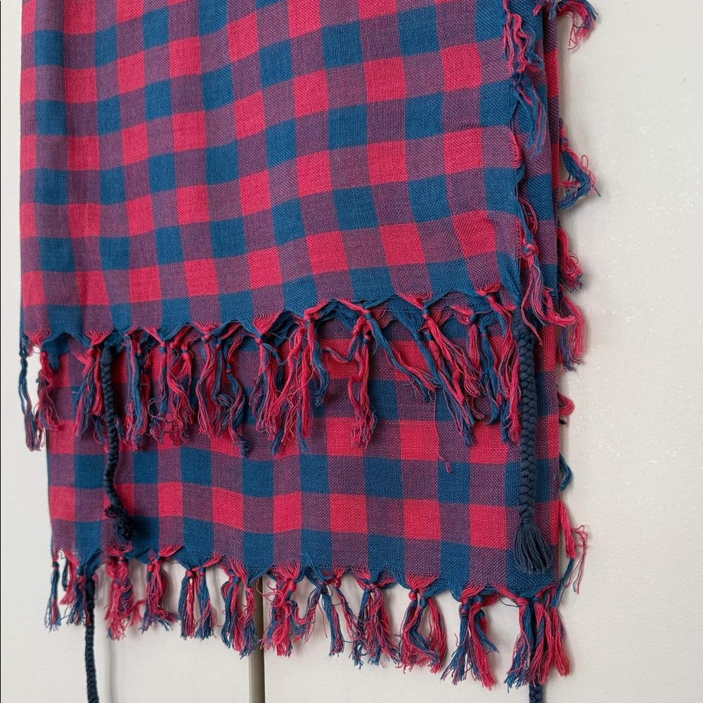 Red and Blue Checkered Scarf